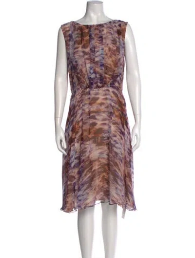 Pre-owned Escada Silk Knee-length Dress In Purple