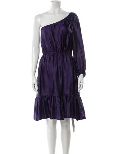 Pre-owned Escada Silk Knee-length Dress In Purple