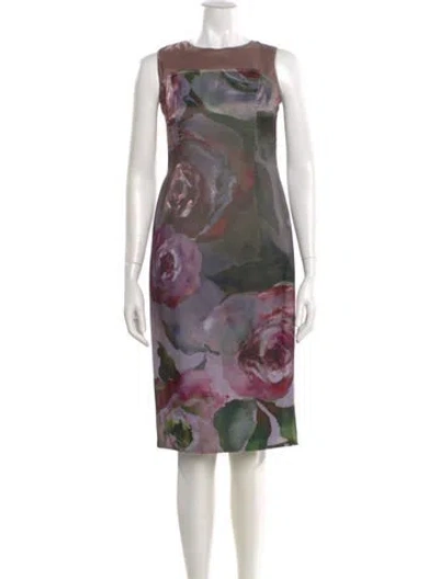 Pre-owned Escada Silk Knee-length Dress In Purple