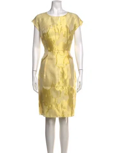 Pre-owned Escada Silk Knee-length Dress In Yellow
