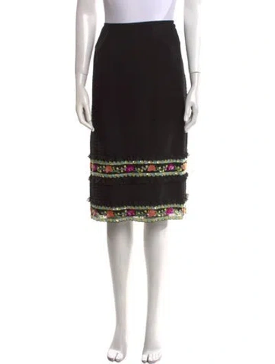 Pre-owned Escada Silk Knee-length Skirt In Black