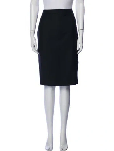 Pre-owned Escada Silk Knee-length Skirt In Black