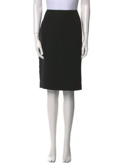 Pre-owned Escada Silk Knee-length Skirt In Black