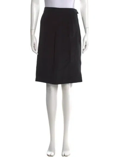 Pre-owned Escada Silk Knee-length Skirt In Black