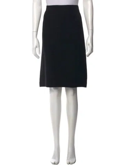 Pre-owned Escada Silk Knee-length Skirt In Black