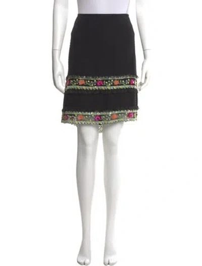 Pre-owned Escada Silk Knee-length Skirt In Black