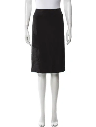 Pre-owned Escada Silk Knee-length Skirt In Black