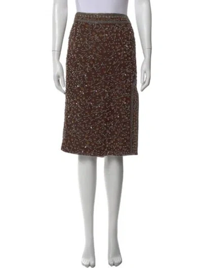 Pre-owned Escada Silk Knee-length Skirt In Brown