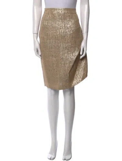 Pre-owned Escada Silk Knee-length Skirt In Gold