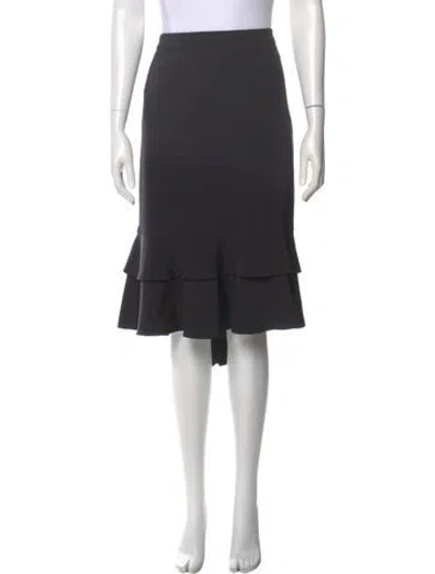 Pre-owned Escada Silk Knee-length Skirt In Gray