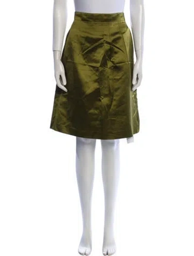 Pre-owned Escada Silk Knee-length Skirt In Green