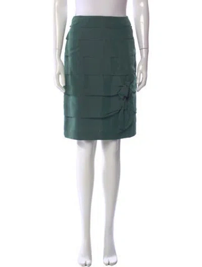Pre-owned Escada Silk Knee-length Skirt In Green