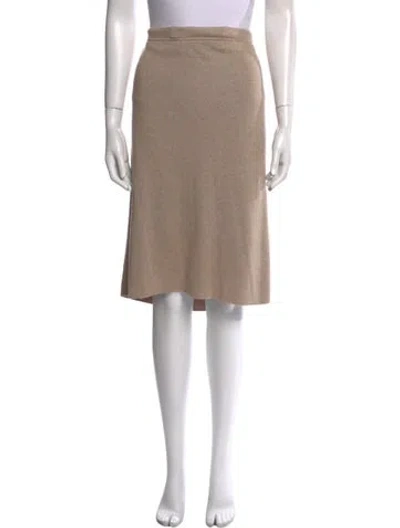 Pre-owned Escada Silk Knee-length Skirt In Neutral