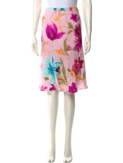 Pre-owned Escada Silk Knee-length Skirt In Pink