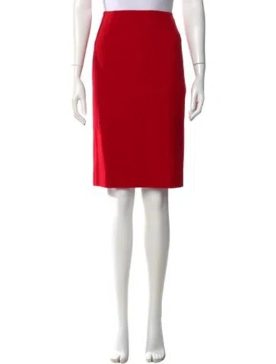 Pre-owned Escada Silk Knee-length Skirt W/ Tags In Red