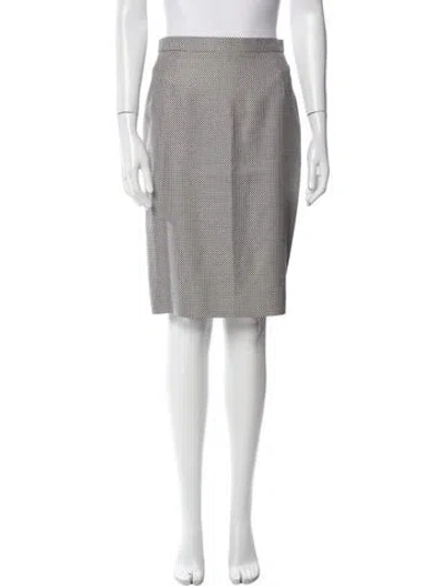 Pre-owned Escada Silk Knee-length Skirt In White