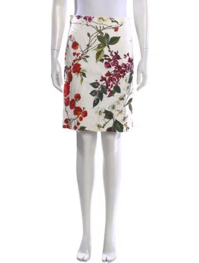 Pre-owned Escada Silk Knee-length Skirt In White