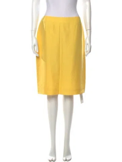 Pre-owned Escada Silk Knee-length Skirt In Yellow