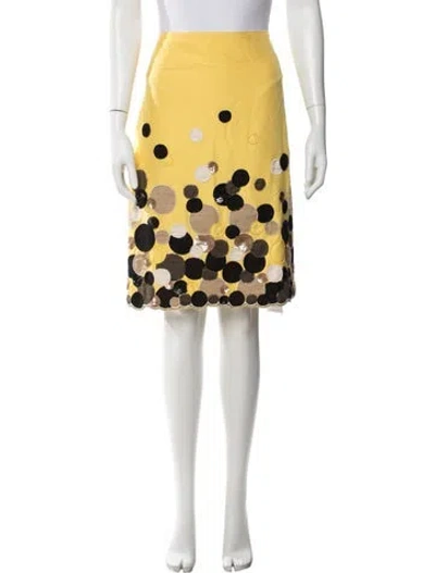Pre-owned Escada Silk Knee-length Skirt In Yellow