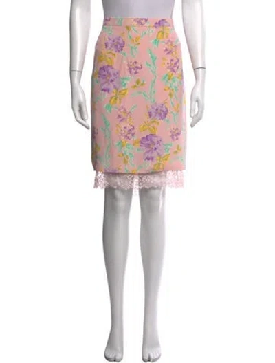 Pre-owned Escada Silk Knee-length Skirt In Yellow