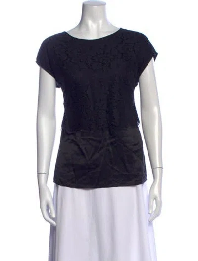Pre-owned Escada Silk Lace Pattern Top In Black