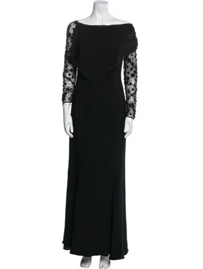 Pre-owned Escada Silk Long Dress In Black