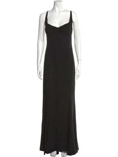Pre-owned Escada Silk Long Dress In Black