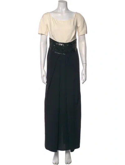 Pre-owned Escada Silk Long Dress In Black
