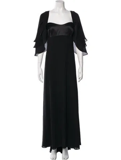 Pre-owned Escada Silk Long Dress In Black