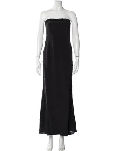 Pre-owned Escada Silk Long Dress In Black