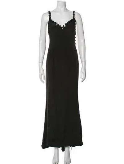 Pre-owned Escada Silk Long Dress In Black