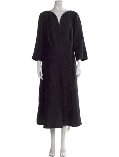 Pre-owned Escada Silk Long Dress In Black