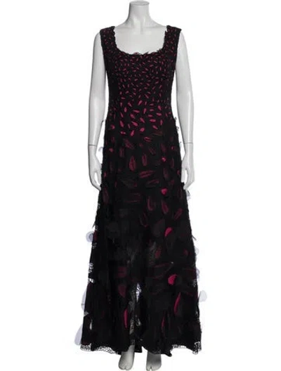 Pre-owned Escada Silk Long Dress In Black