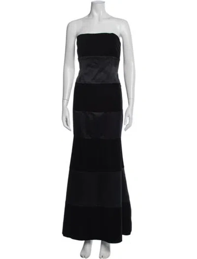 Pre-owned Escada Silk Long Dress In Black
