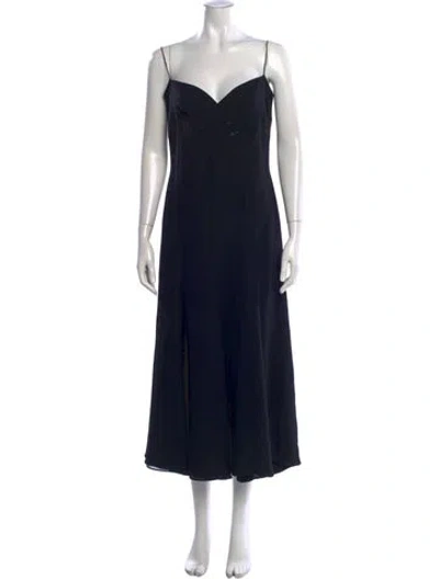 Pre-owned Escada Silk Long Dress In Black