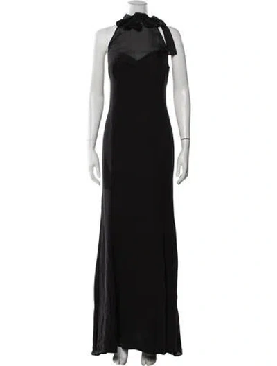 Pre-owned Escada Silk Long Dress In Black
