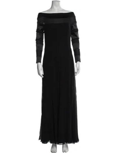 Pre-owned Escada Silk Long Dress In Black