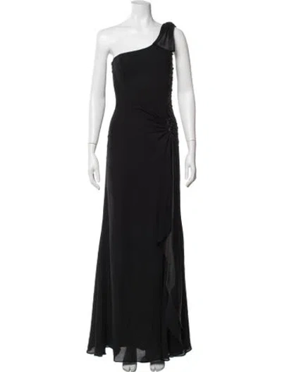 Pre-owned Escada Silk Long Dress In Black