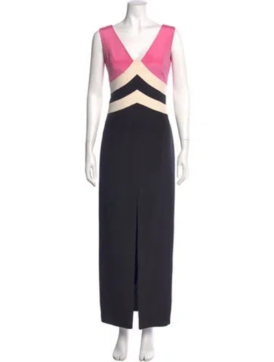 Pre-owned Escada Silk Long Dress In Blue