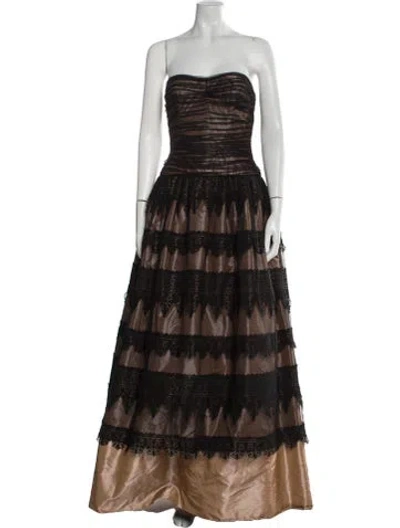 Pre-owned Escada Silk Long Dress In Brown
