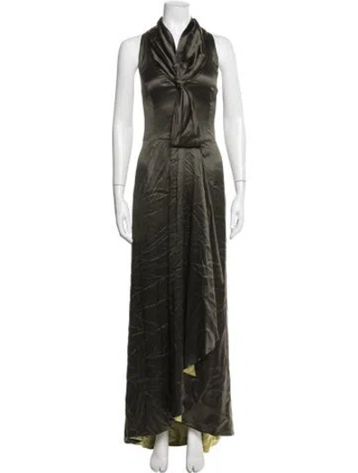 Pre-owned Escada Silk Long Dress In Green