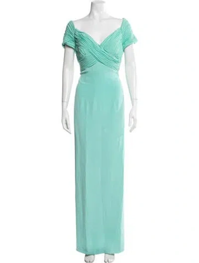Pre-owned Escada Silk Long Dress In Green