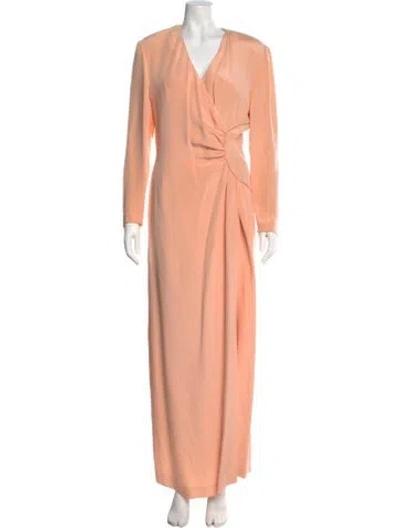 Pre-owned Escada Silk Long Dress In Neutral