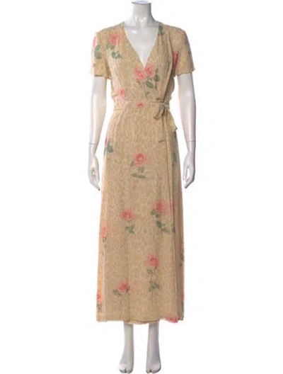 Pre-owned Escada Silk Long Dress In Neutral