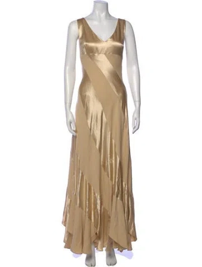 Pre-owned Escada Silk Long Dress In Neutrals