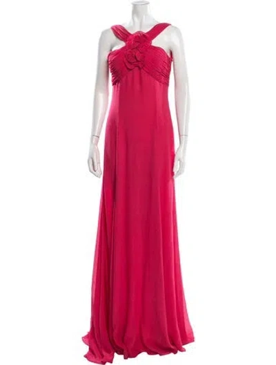 Pre-owned Escada Silk Long Dress In Pink