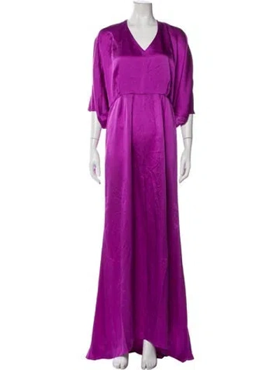 Pre-owned Escada Silk Long Dress In Purple