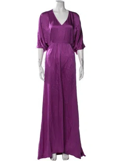 Pre-owned Escada Silk Long Dress In Purple