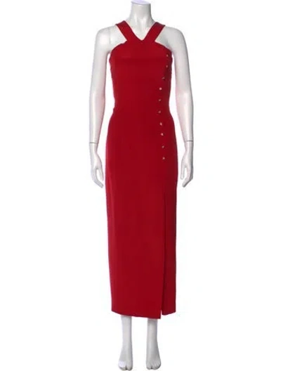 Pre-owned Escada Silk Long Dress In Red
