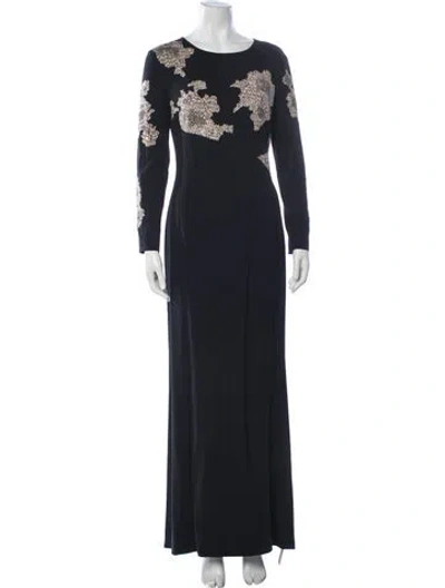 Pre-owned Escada Silk Long Dress W/ Tags In Blue